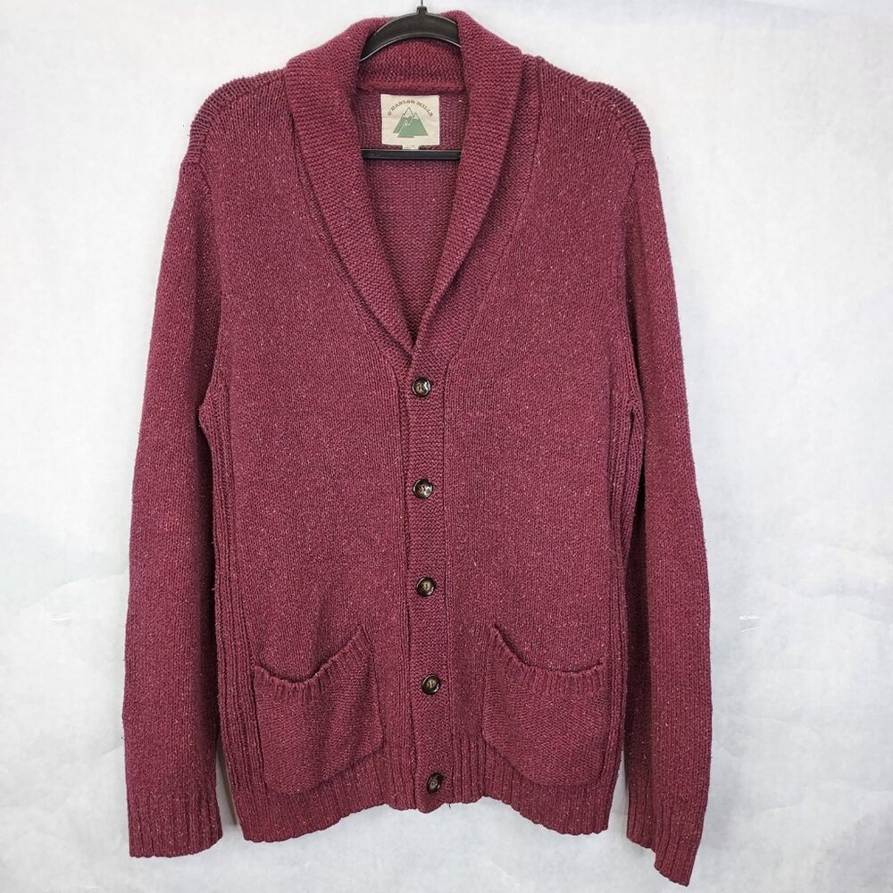 O'Hanlon Mills Cardigan Sweater Men's L Cotton Shawl Collar Button Grandpa Cabin